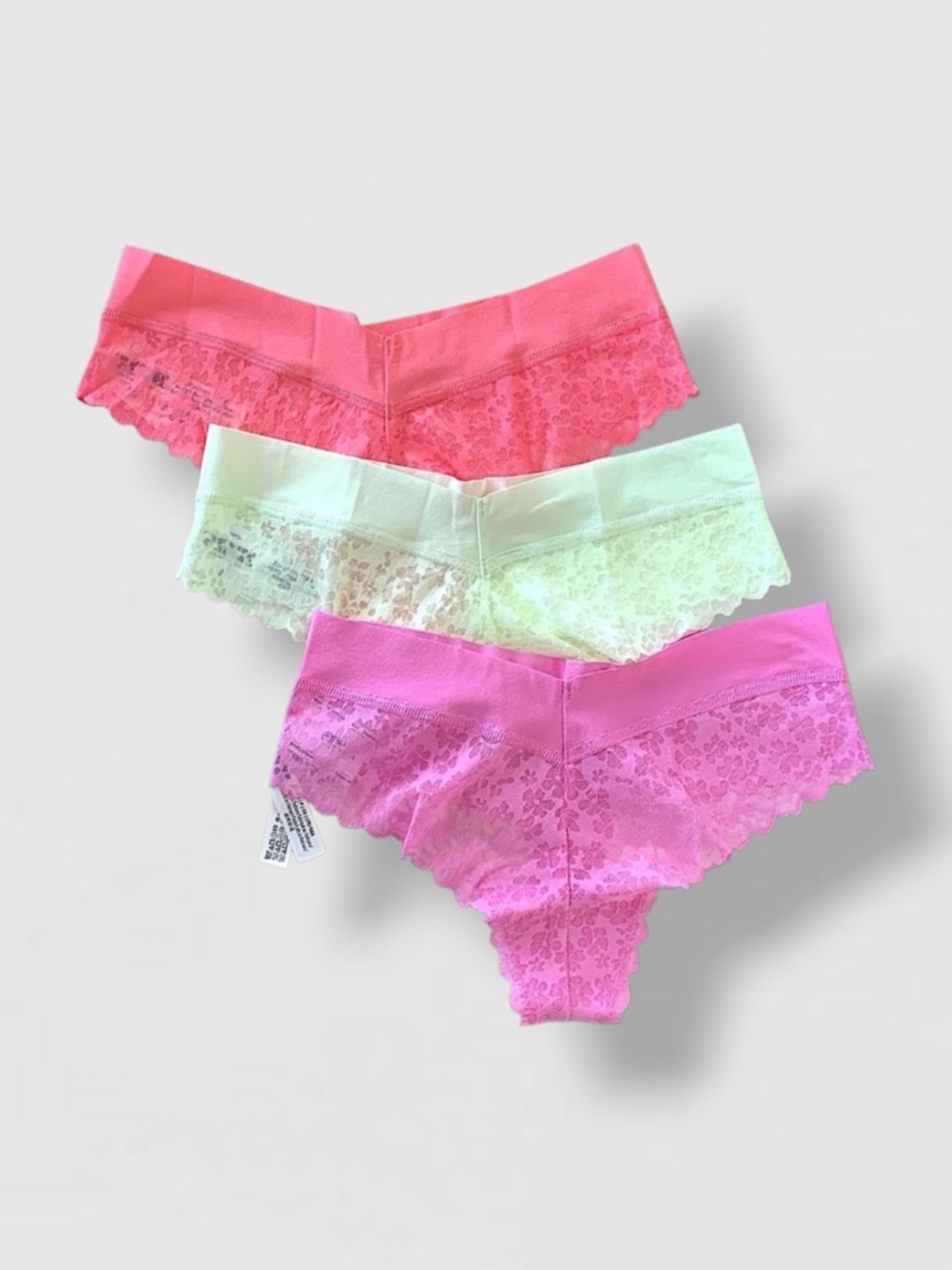 Victoria’s Secret 3pk Thong Panties Lot of 3 small New
